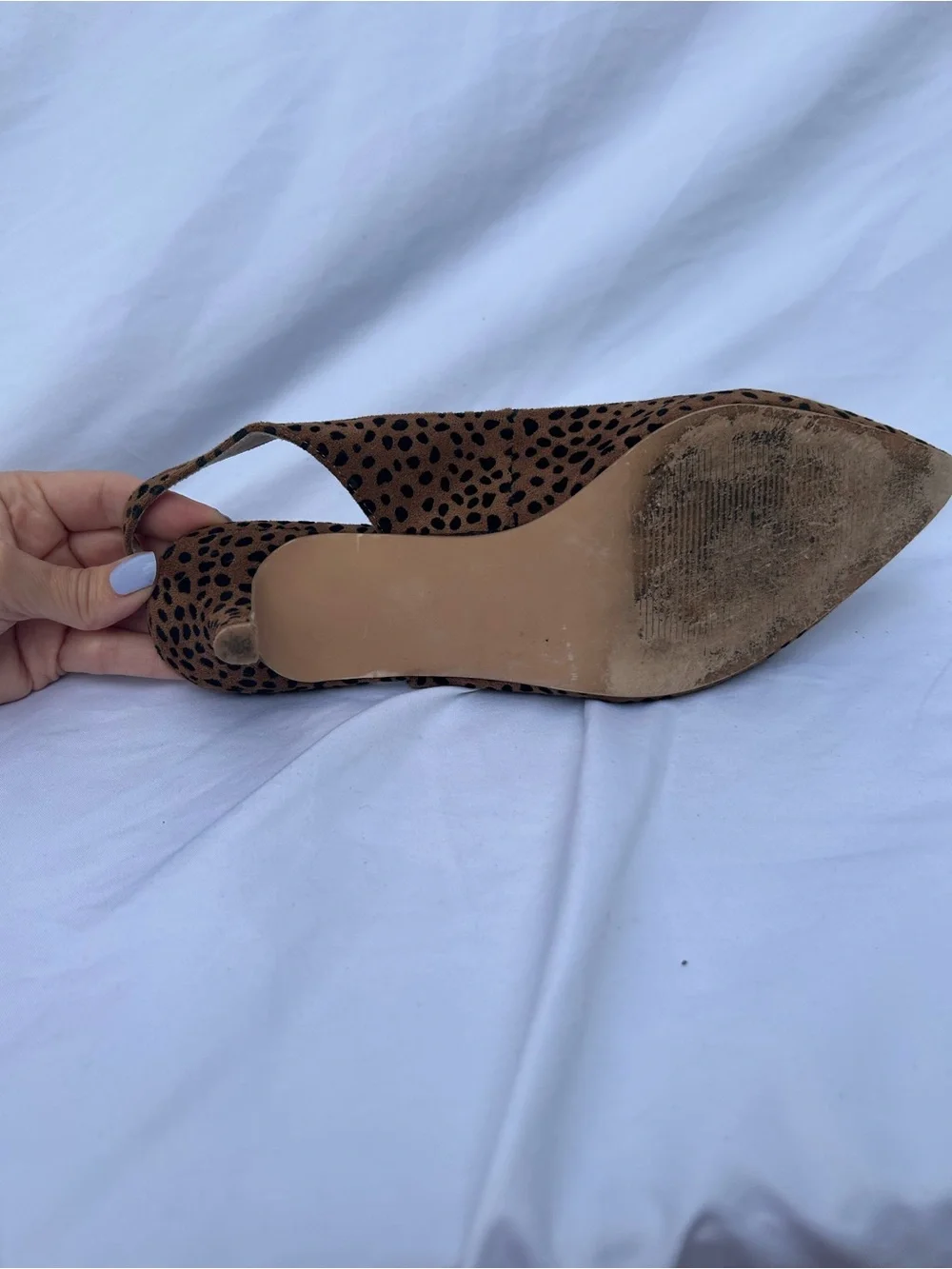 Isaac Mizrahi New York Brown Leopard Print Pointed Slingback heels - Picture 6 of 7